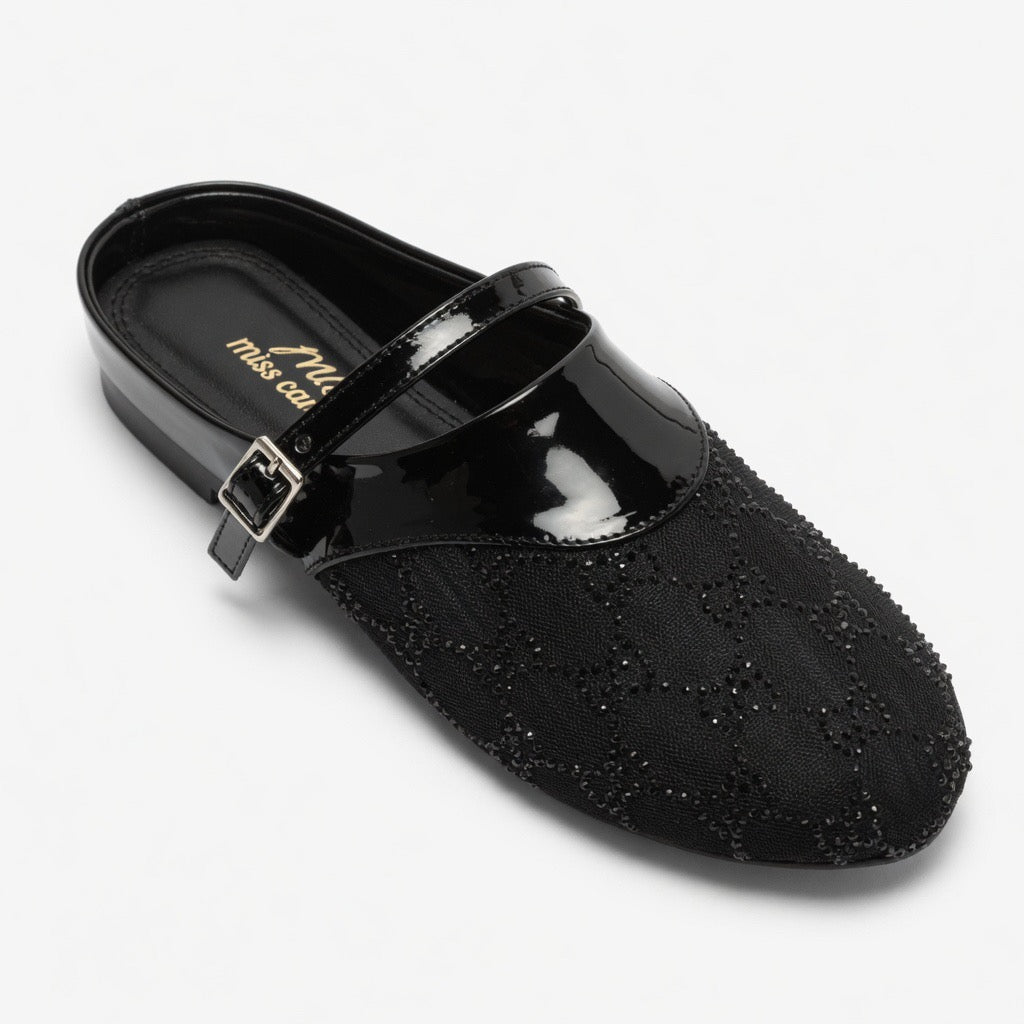 Luna Crystal Mesh Mules c-21
