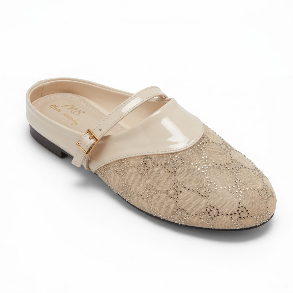 Luna Crystal Mesh Mules c-21