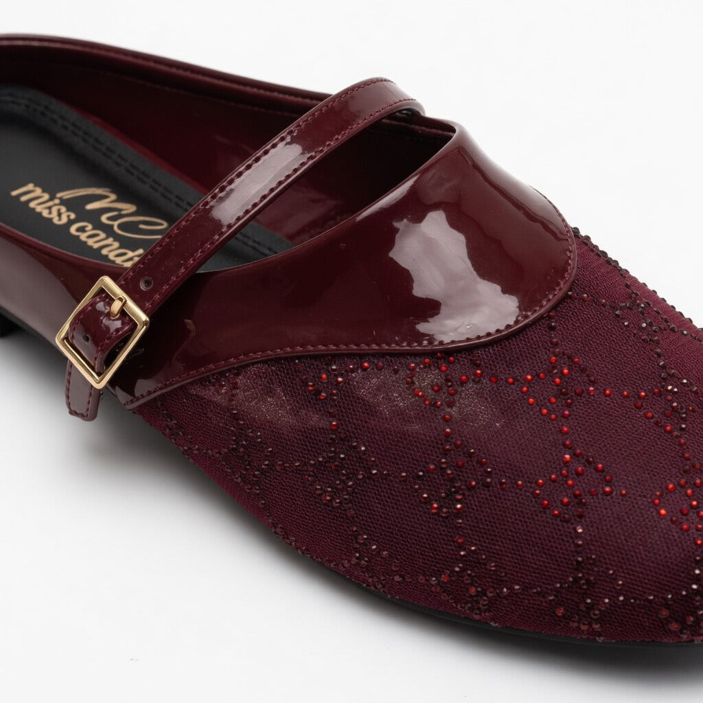 Luna Crystal Mesh Mules c-21