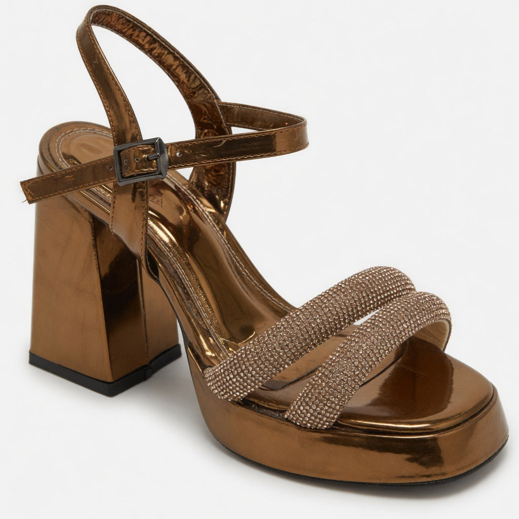 H-13 Glam Luxe Chunky Heel Sandal