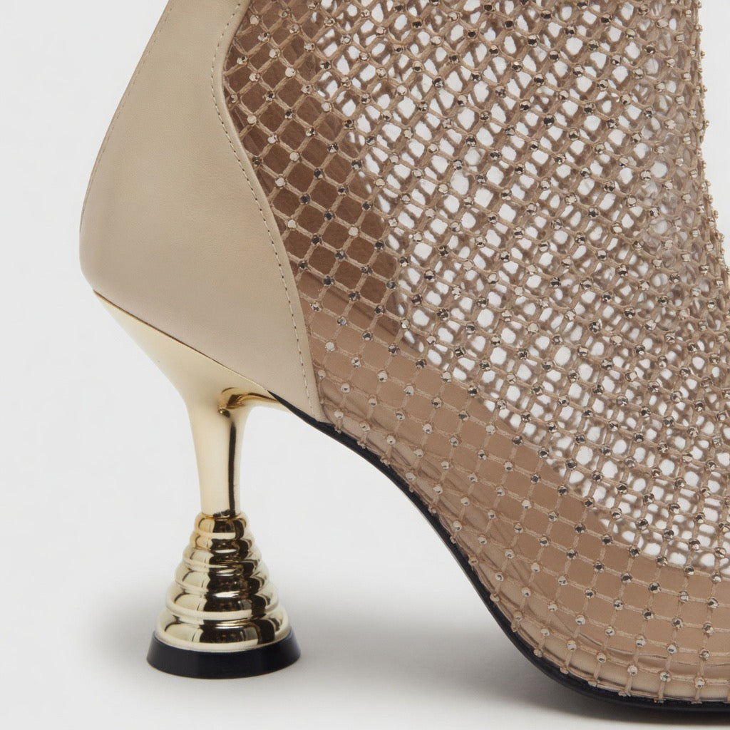 H-68 Midnight Crystal Mesh Heels