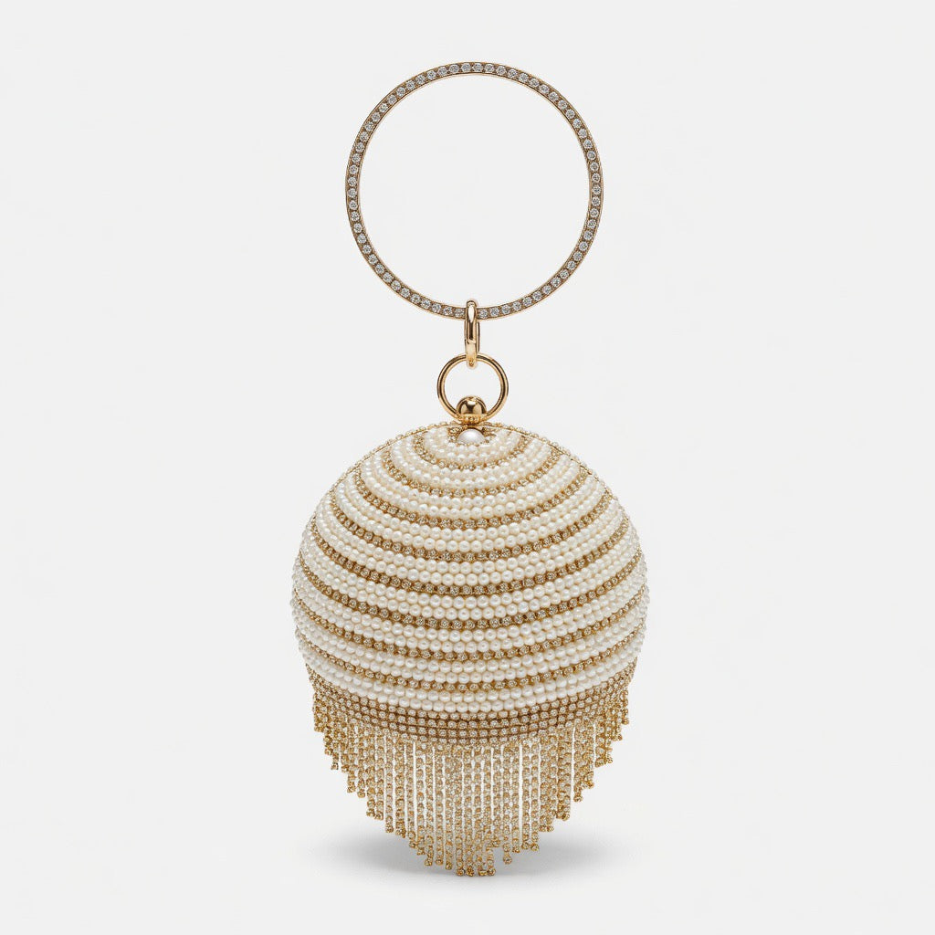 Ivory Pearl Halo Clutch  BA-460