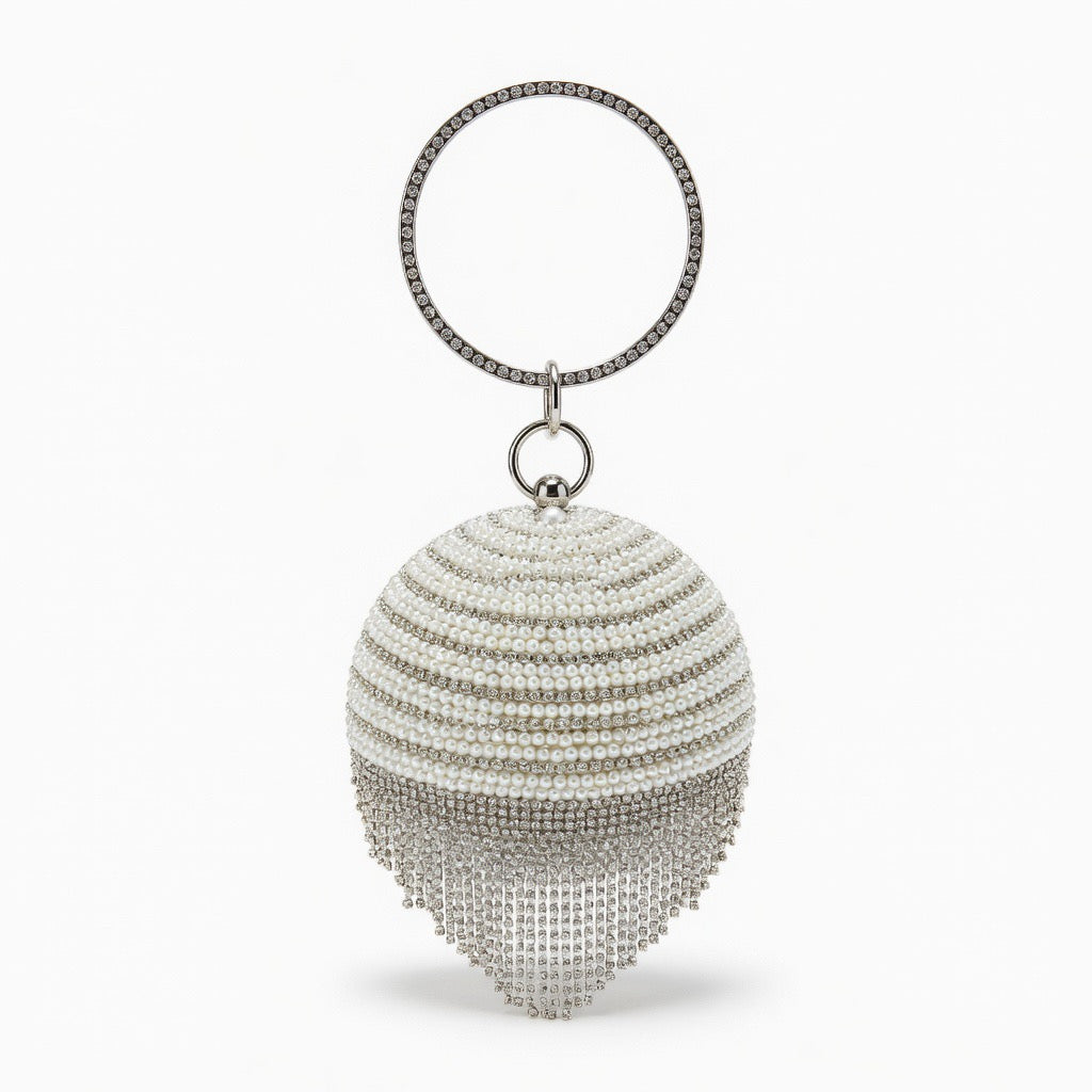 Ivory Pearl Halo Clutch  BA-460