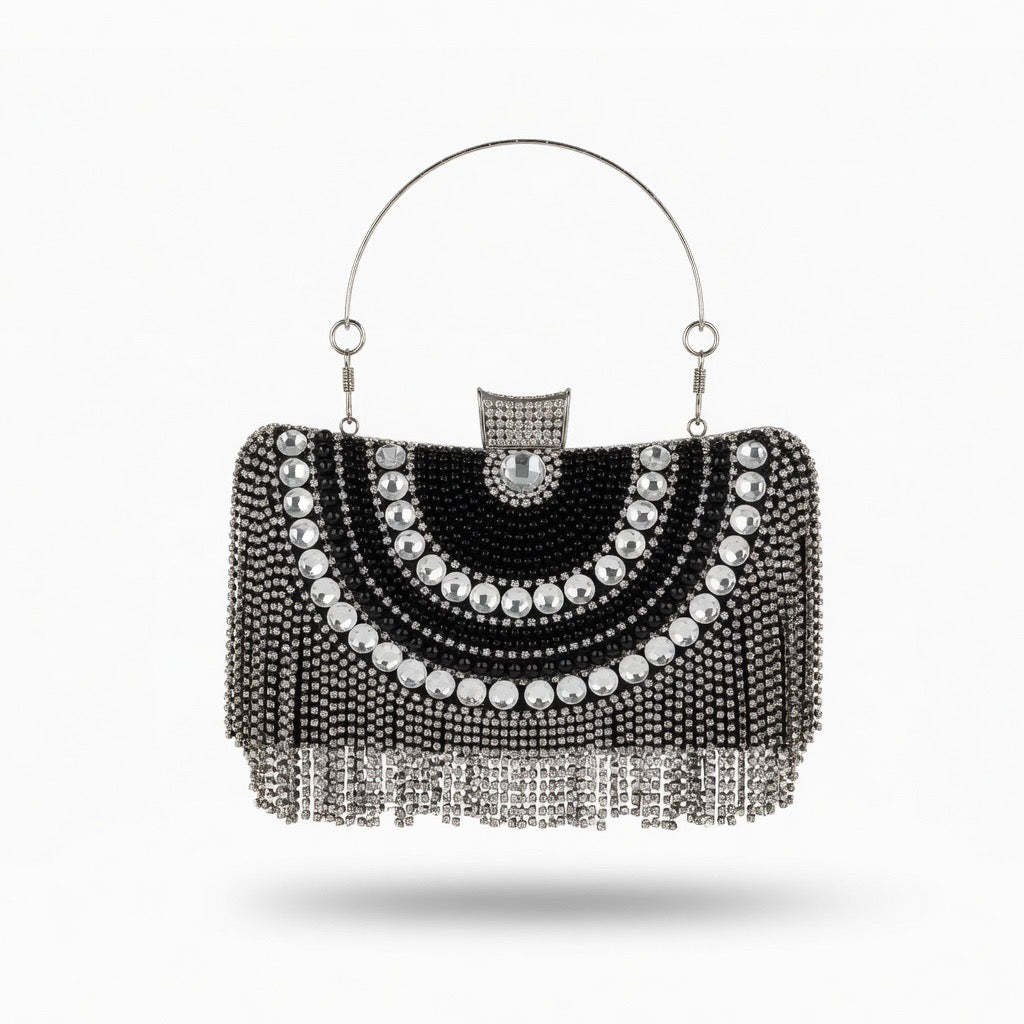 Midnight Glam Fringe Clutch BA-456
