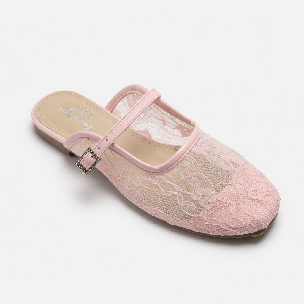 Blush Lace Charm Mule C-20