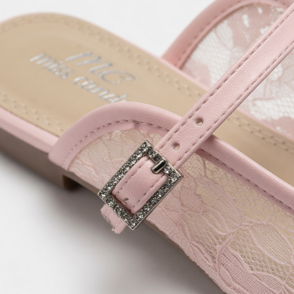 Blush Lace Charm Mule C-20