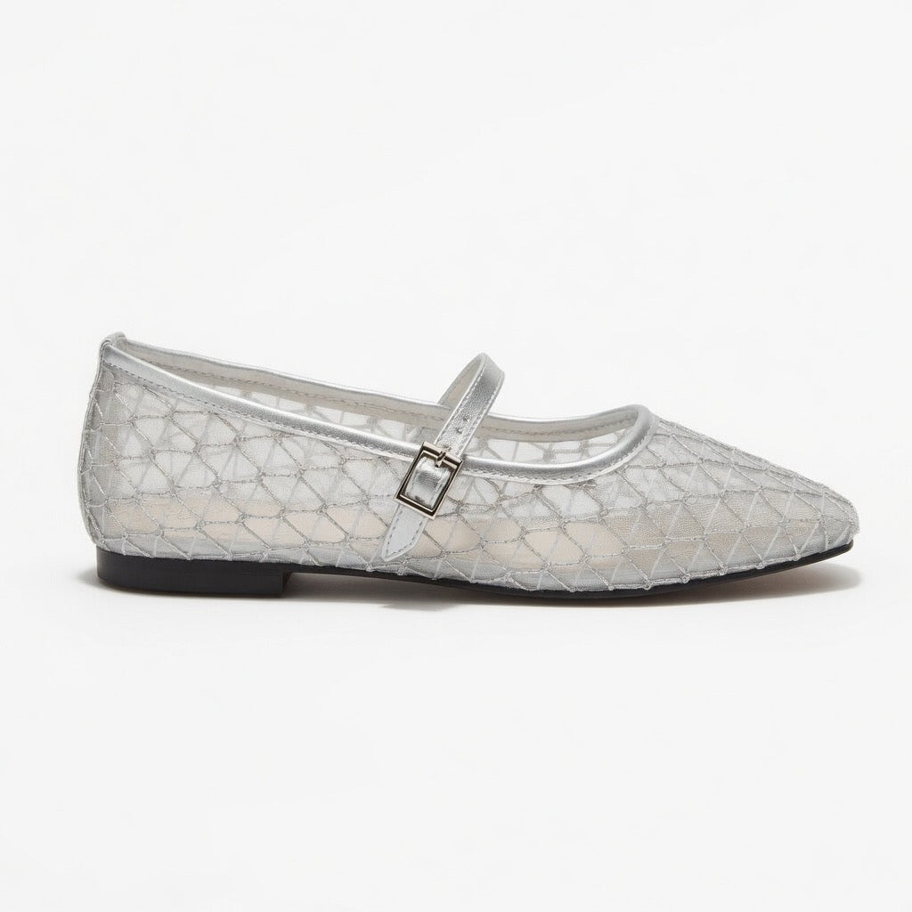Silver Mesh Elegance Flats B-47