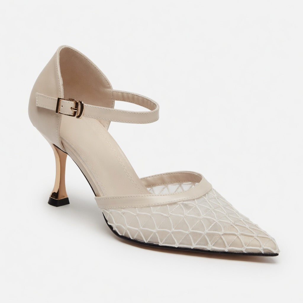 Pearl Veil Elegance Heels h-104