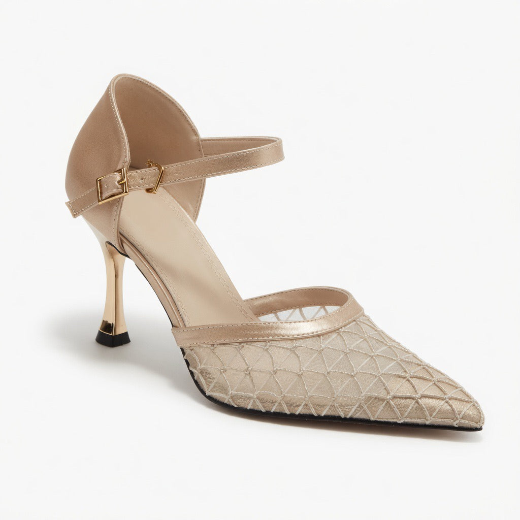 Pearl Veil Elegance Heels h-104