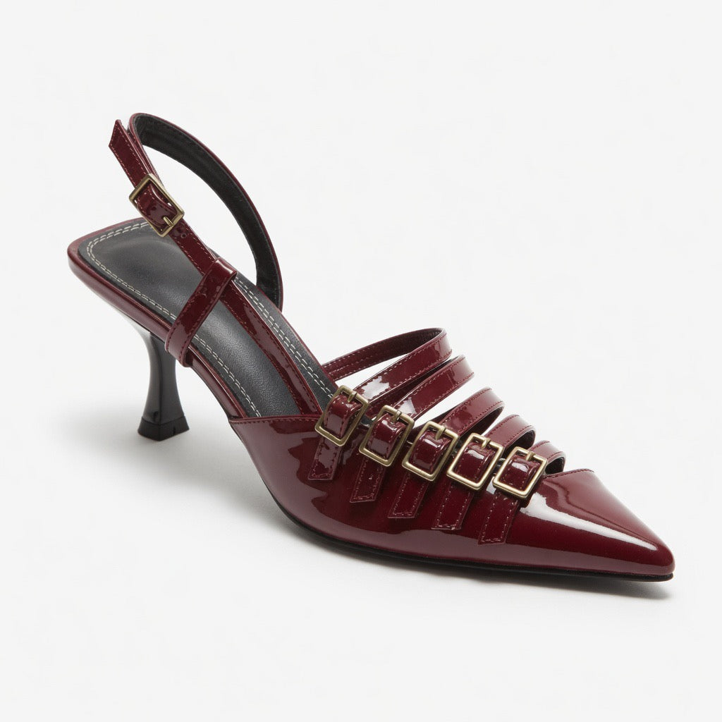 Midnight Buckle Muse Heels h-75