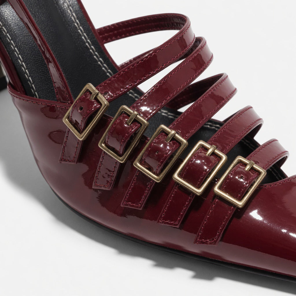 Midnight Buckle Muse Heels h-75