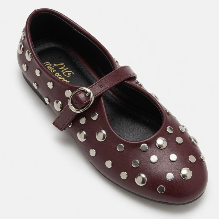 Ruby Stud Ballet Flats b-63