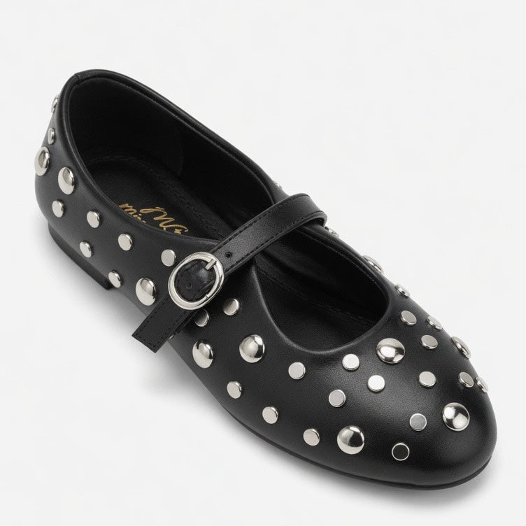 Ruby Stud Ballet Flats b-63