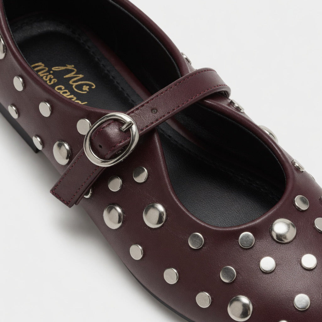 Ruby Stud Ballet Flats b-63