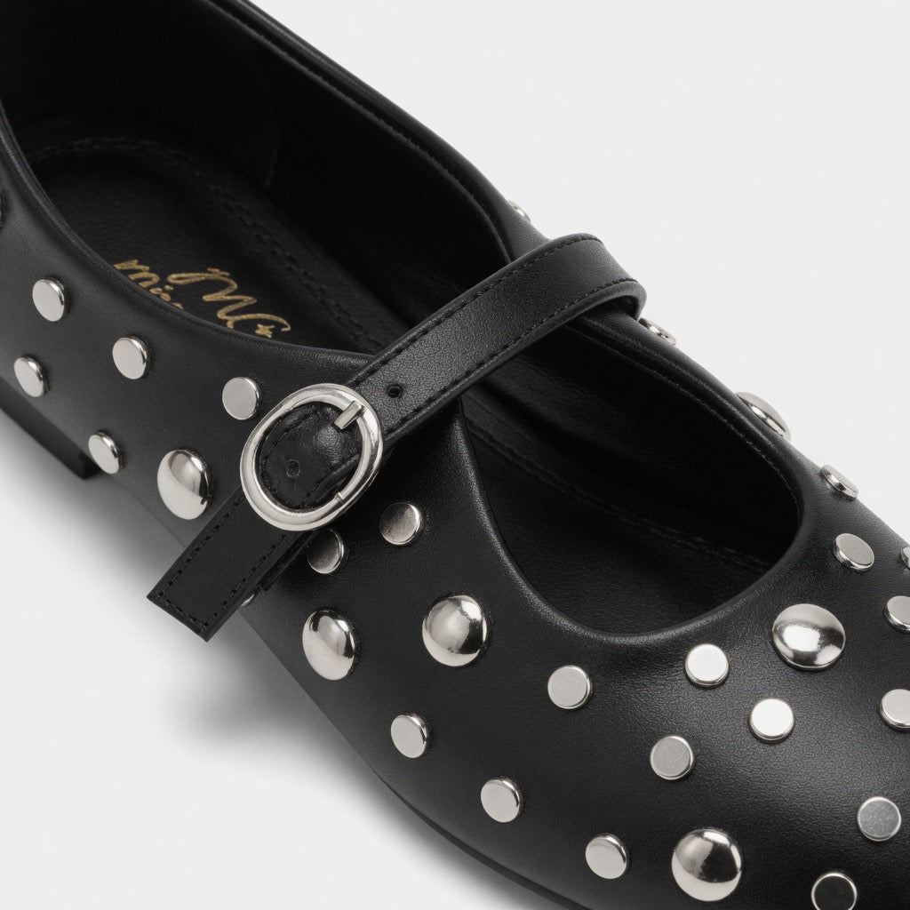 Ruby Stud Ballet Flats b-63