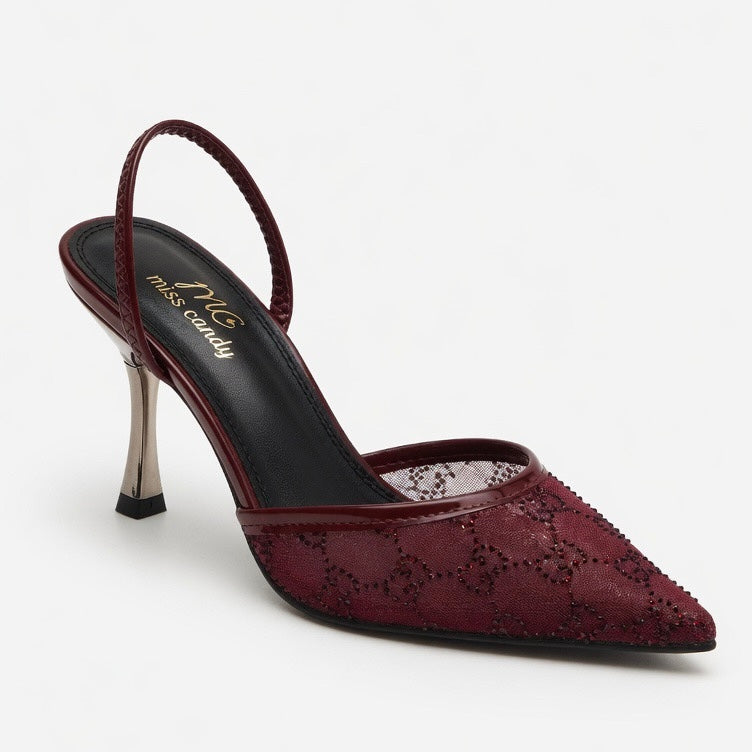 Midnight Stardust Sling Heels H-117