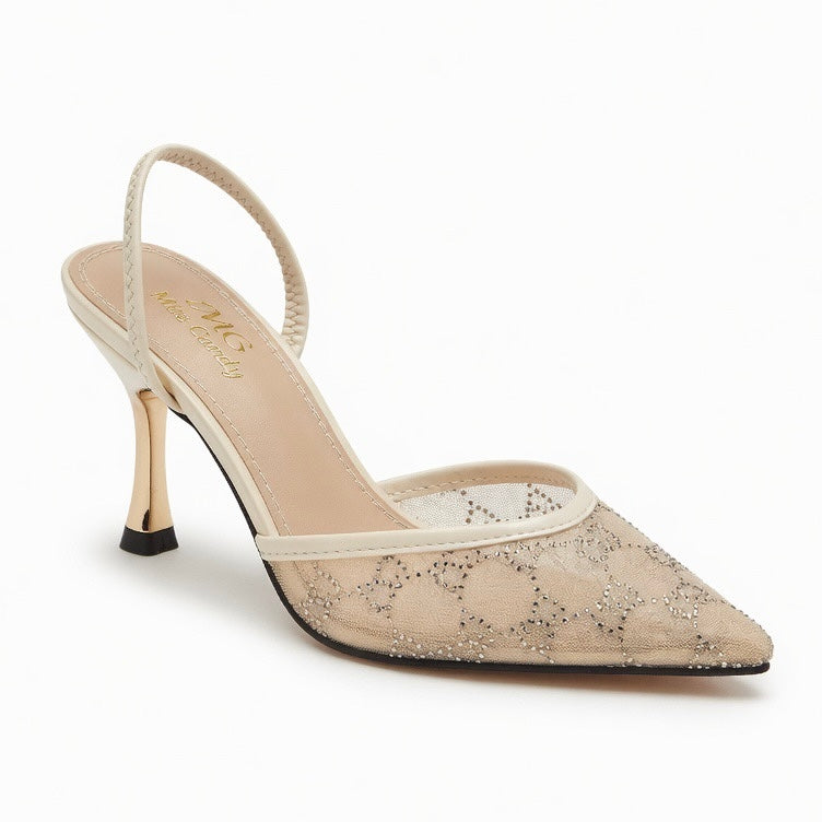 Midnight Stardust Sling Heels H-117