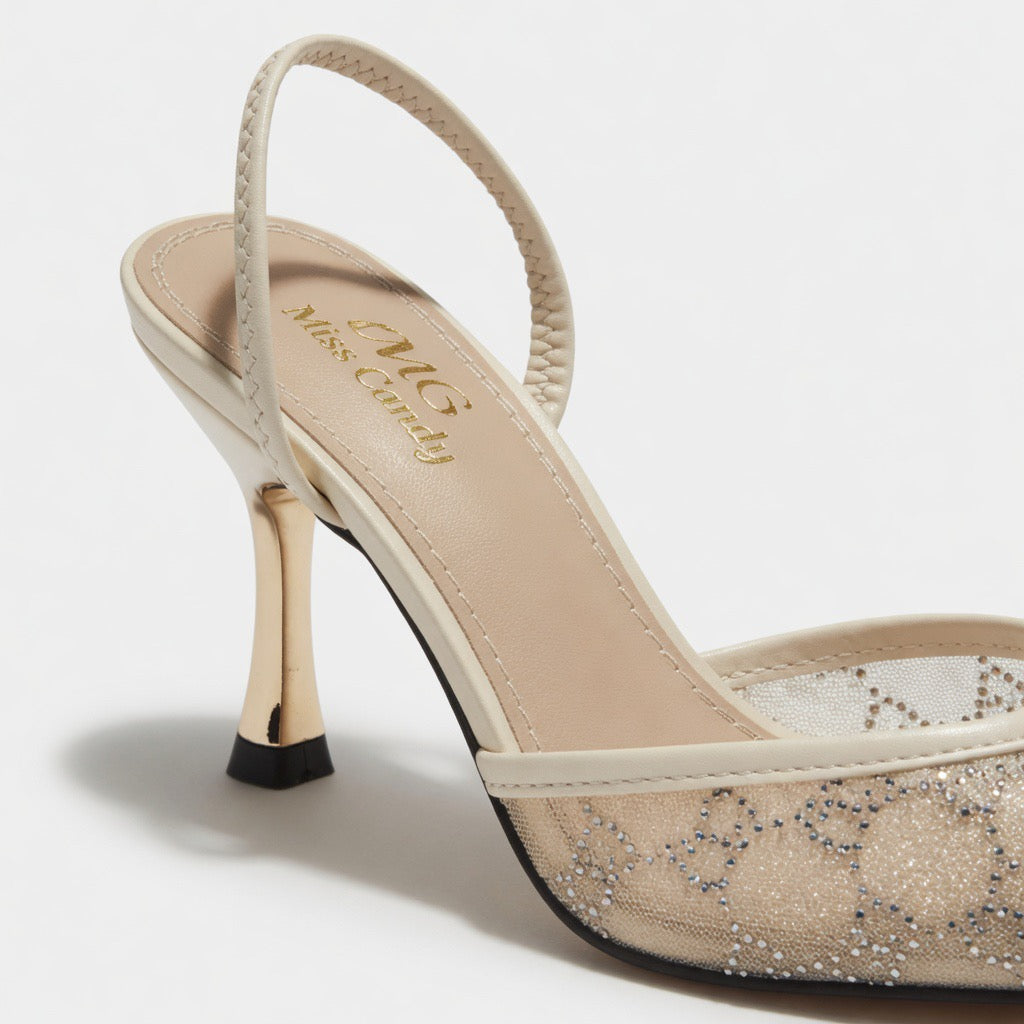 Midnight Stardust Sling Heels H-117