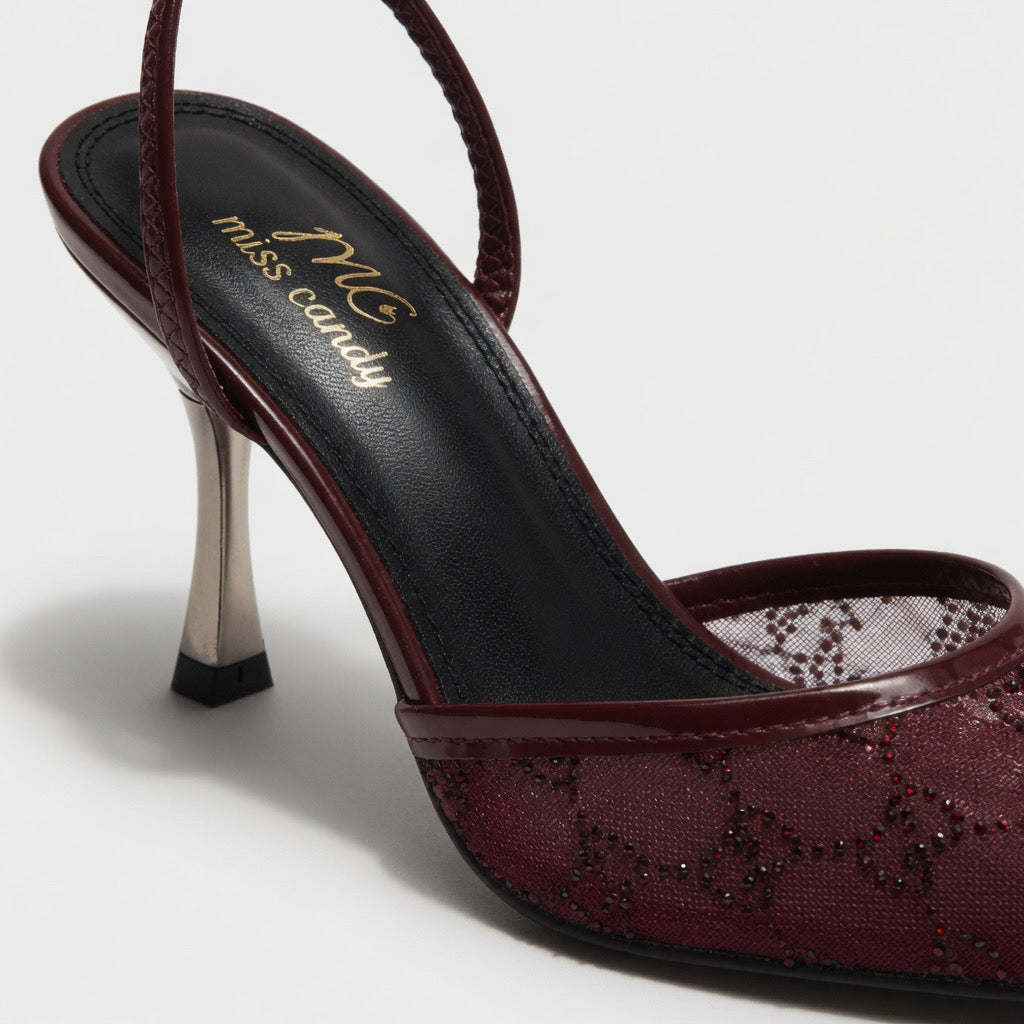 Midnight Stardust Sling Heels H-117