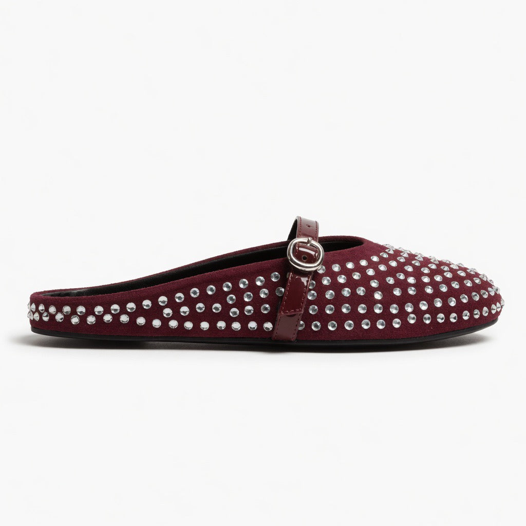 Ruby Glam Studded Flats c-22