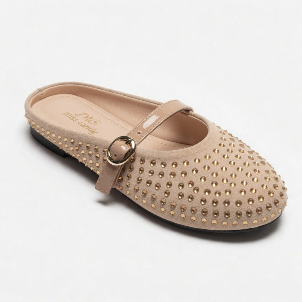 Ruby Glam Studded Flats c-22