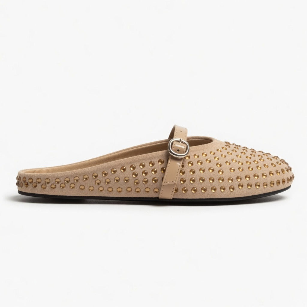 Ruby Glam Studded Flats c-22