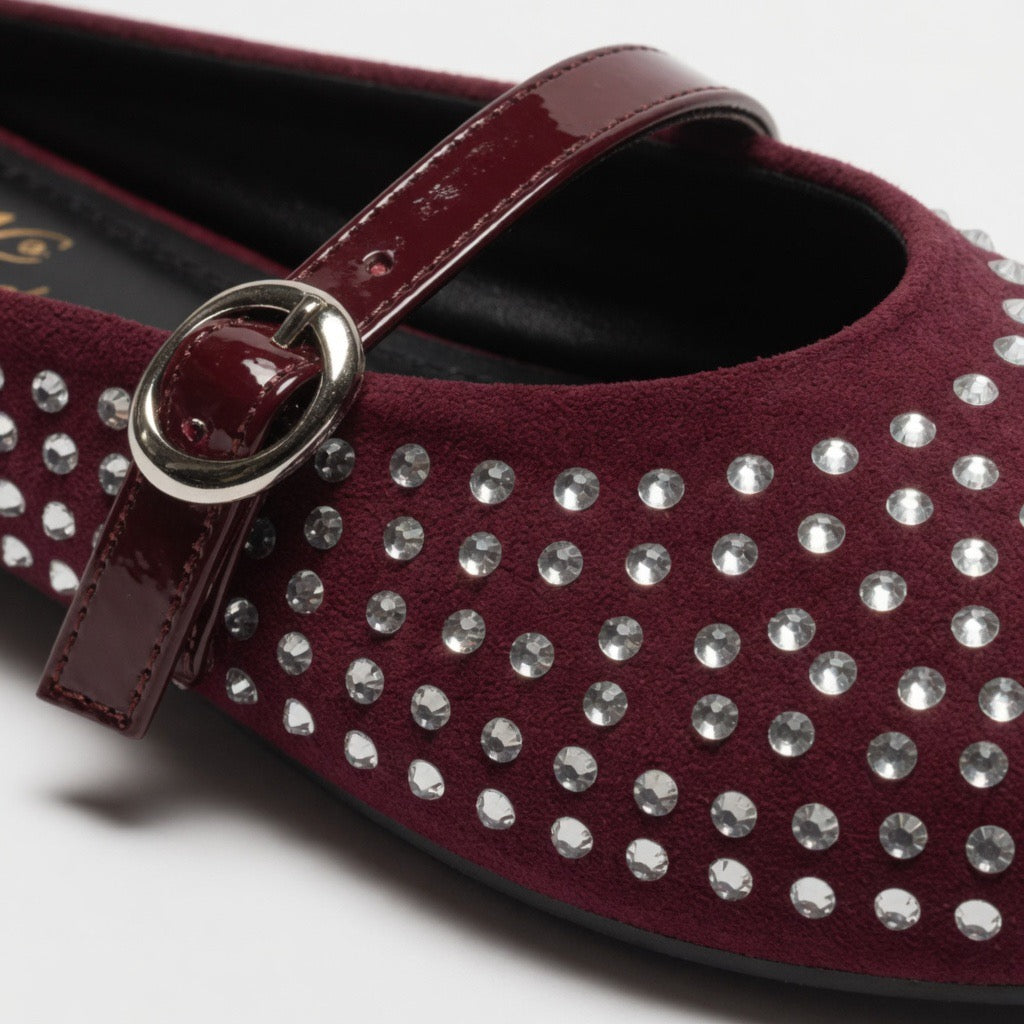 Ruby Glam Studded Flats c-22