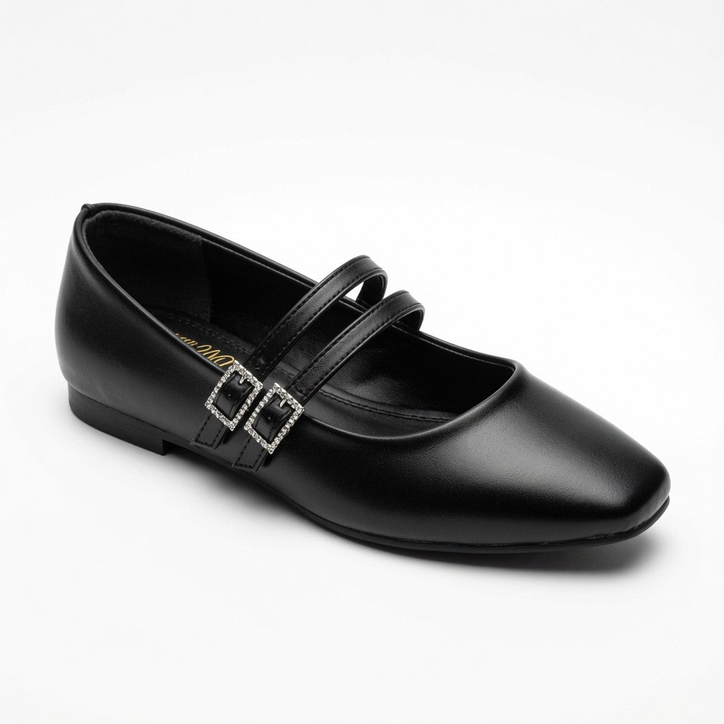 Belle Double-Strap Flats b-45