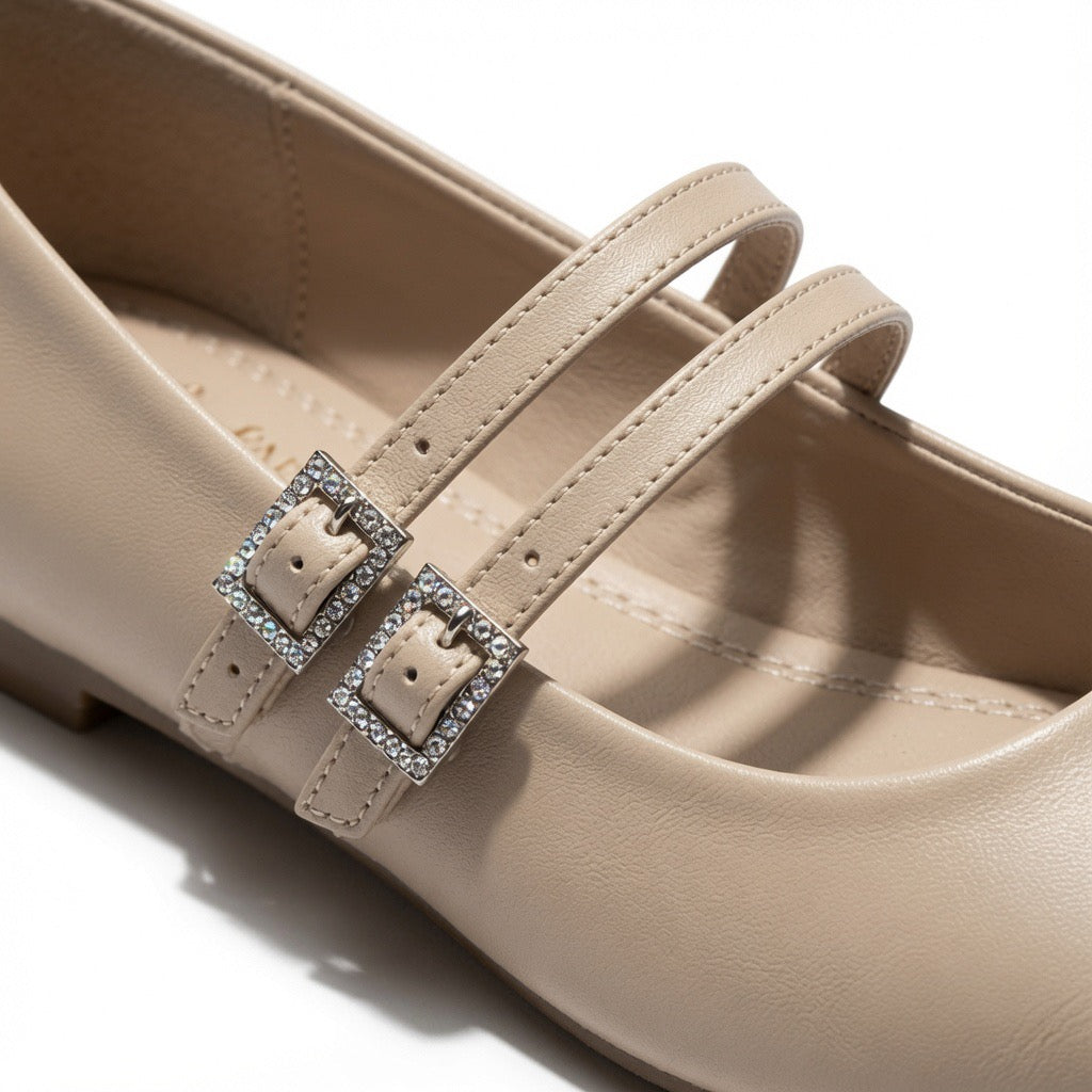 Belle Double-Strap Flats b-45