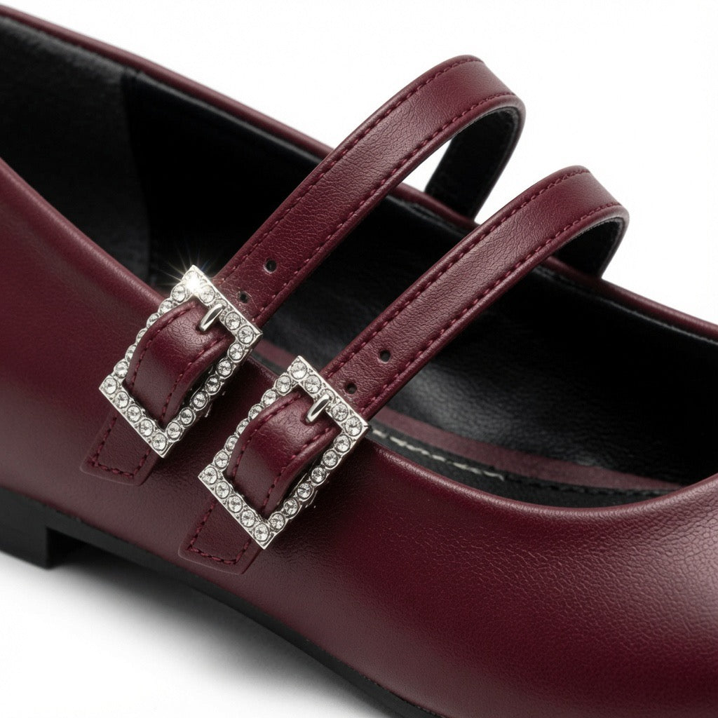 Belle Double-Strap Flats b-45