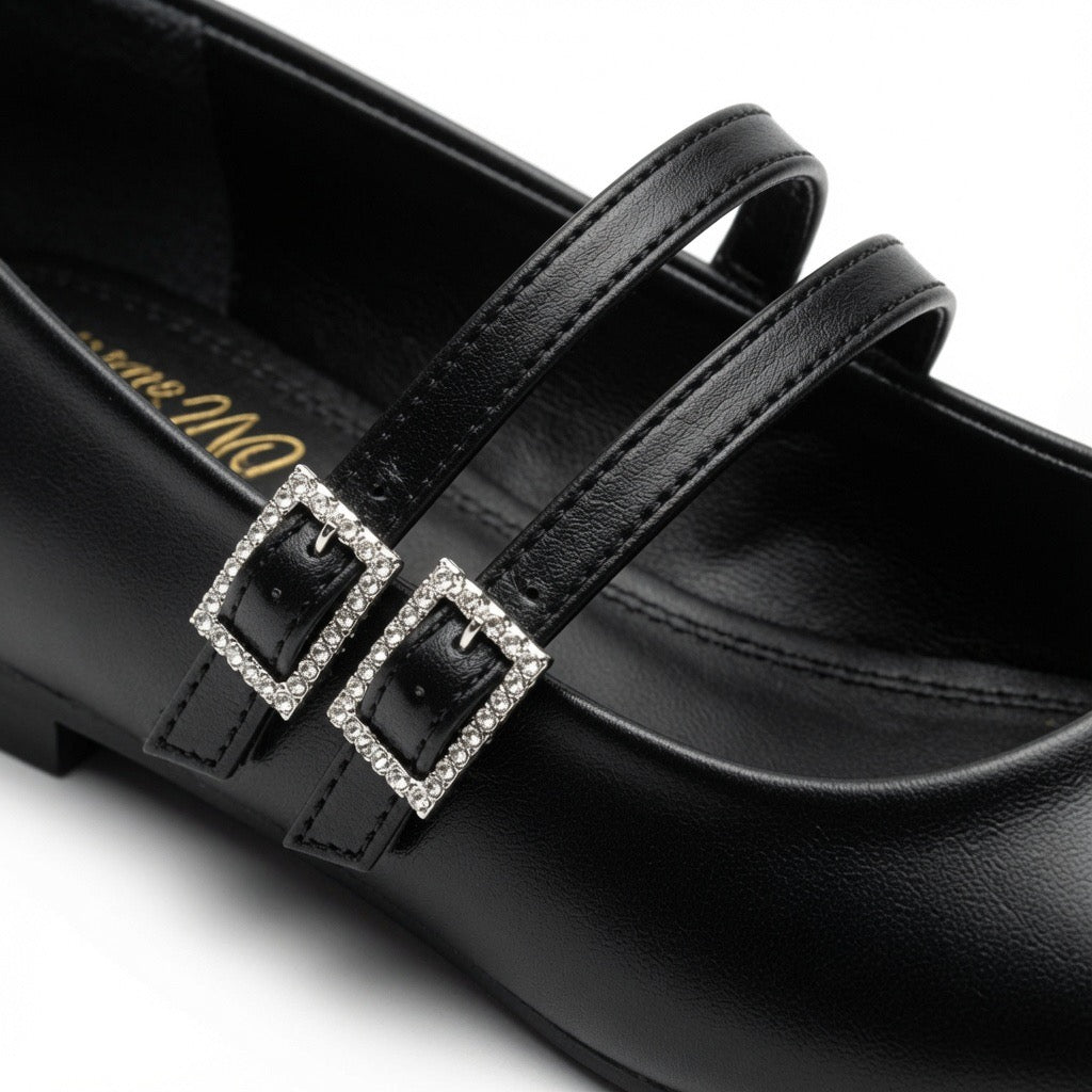 Belle Double-Strap Flats b-45