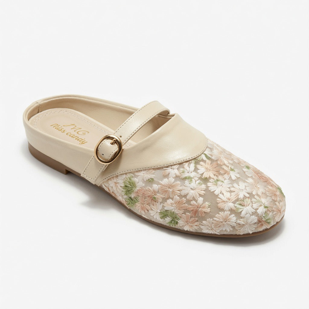 Blossom Grace Floral Mules c-23