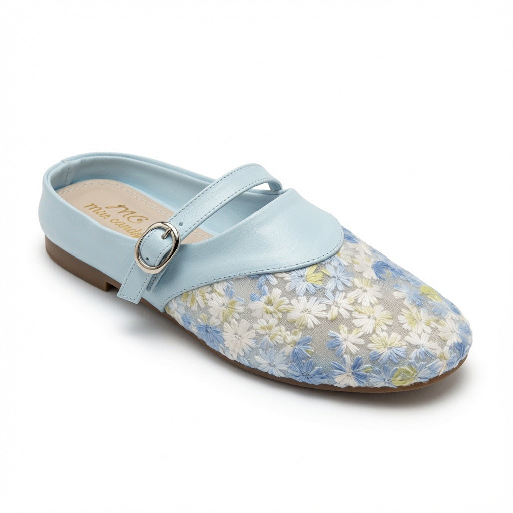 Blossom Grace Floral Mules c-23