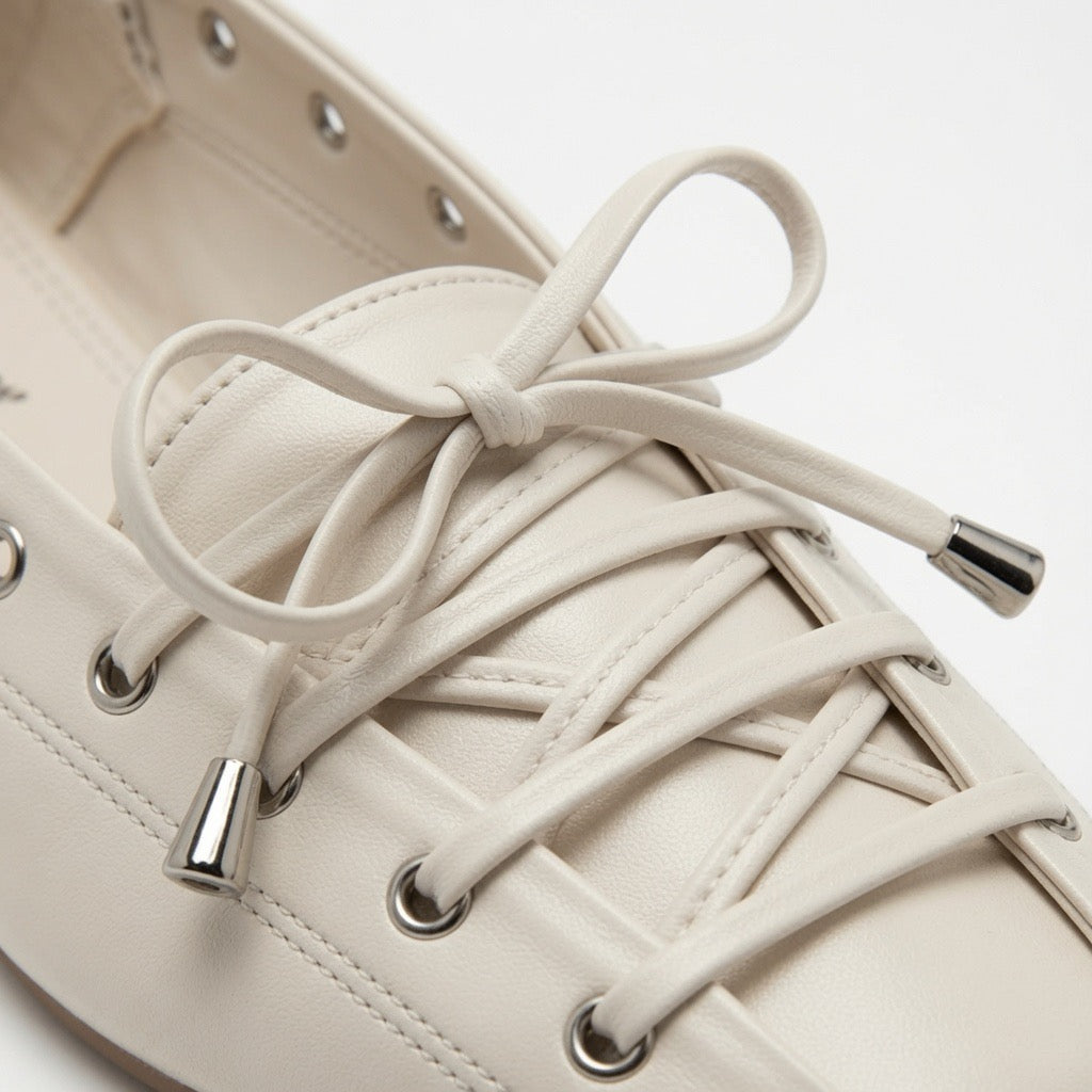 Bordeaux Lace-Up Ballet Flats b-64