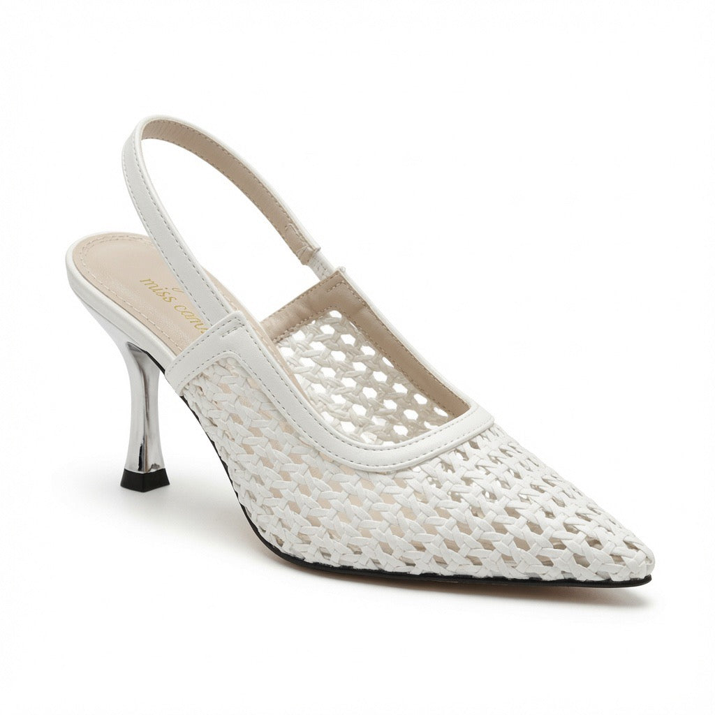 Bordeaux Woven Elegance Sling Heels h-121