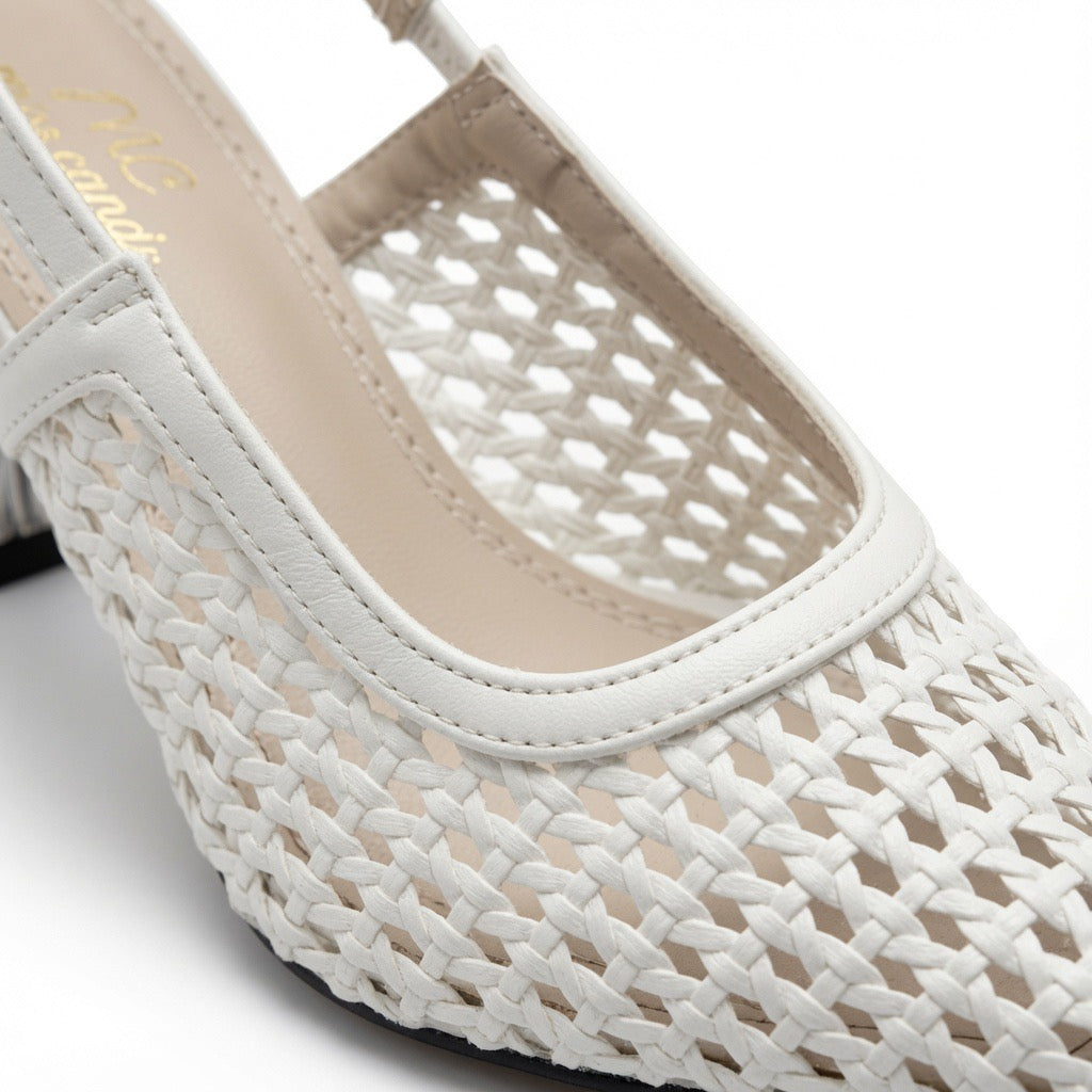Bordeaux Woven Elegance Sling Heels h-121