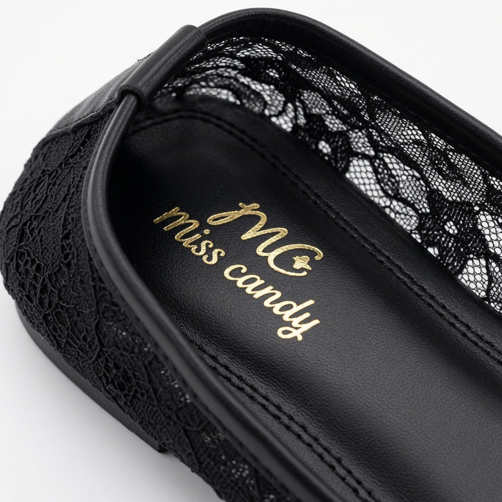 Midnight Lace Ballet Flats B-65