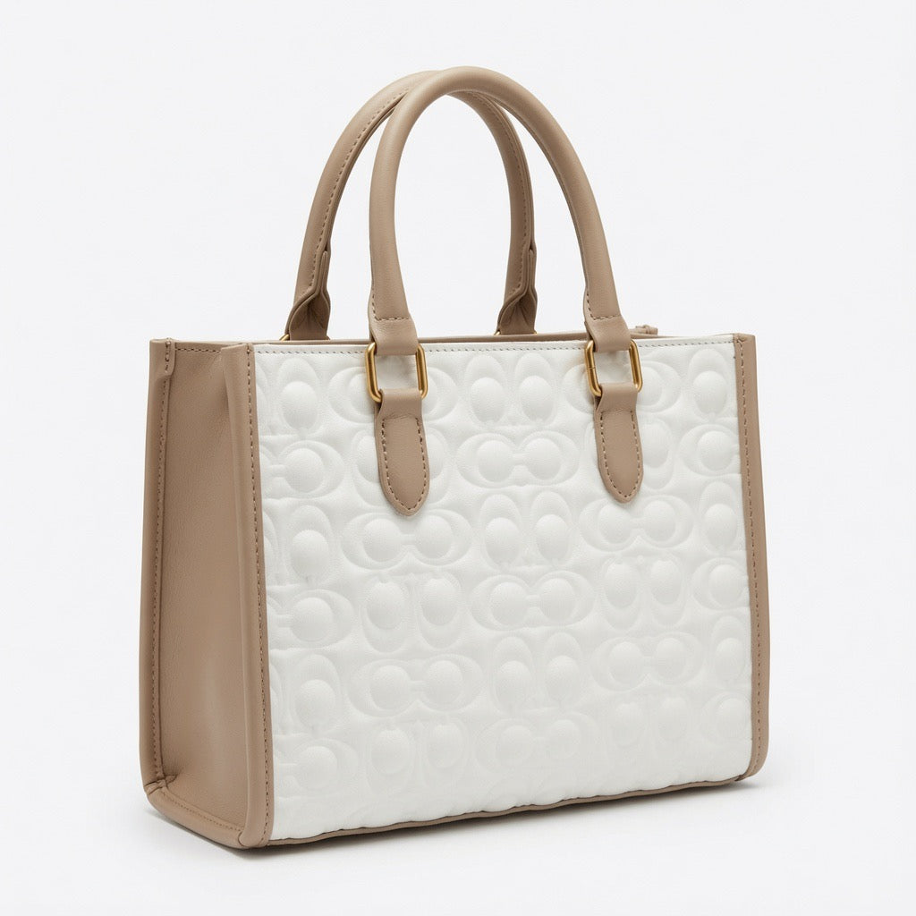Elegant Monogram Structured Tote Bag  BA-511