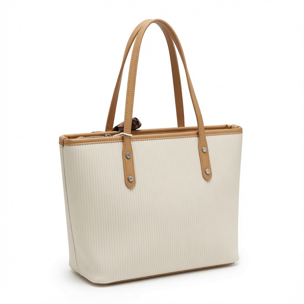 Leopard Scarf Textured Tote Bag BA-526