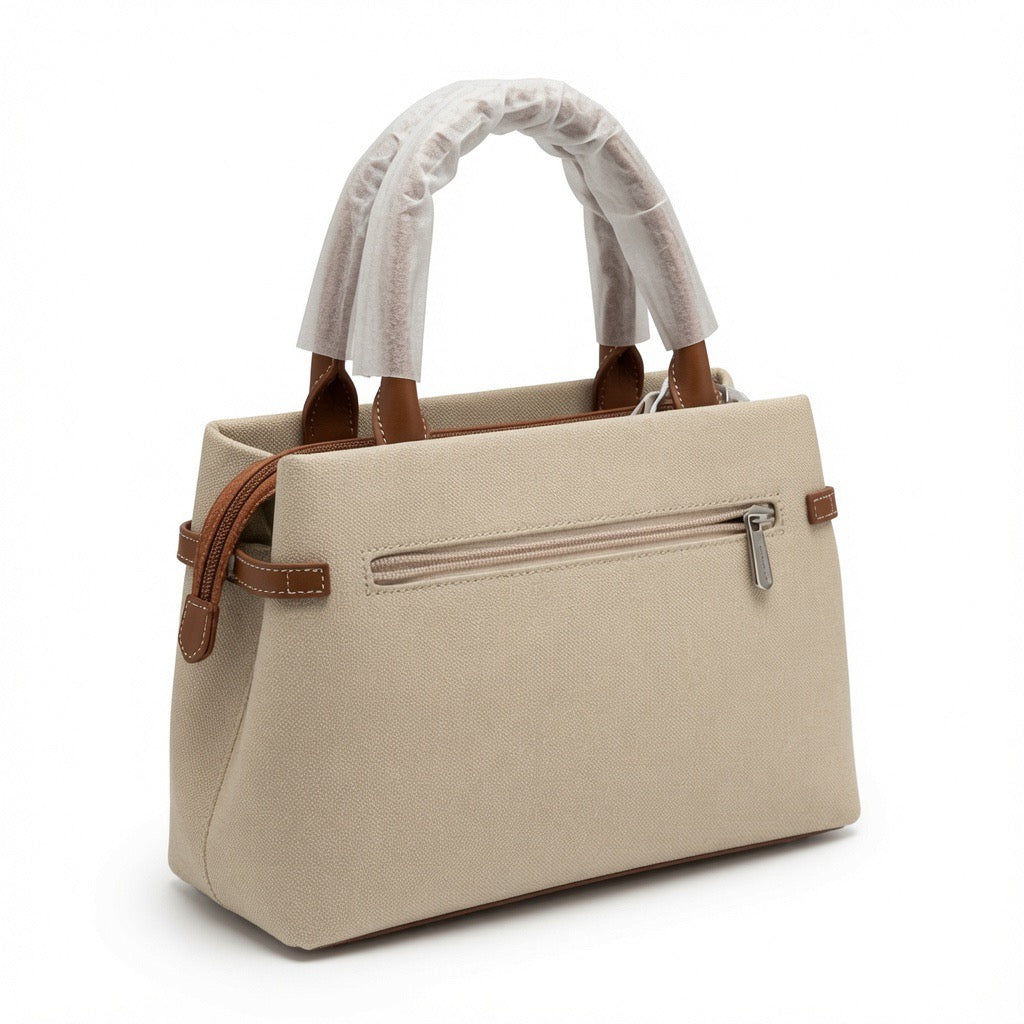 Canvas Belted Structured Tote Bag ba-529
