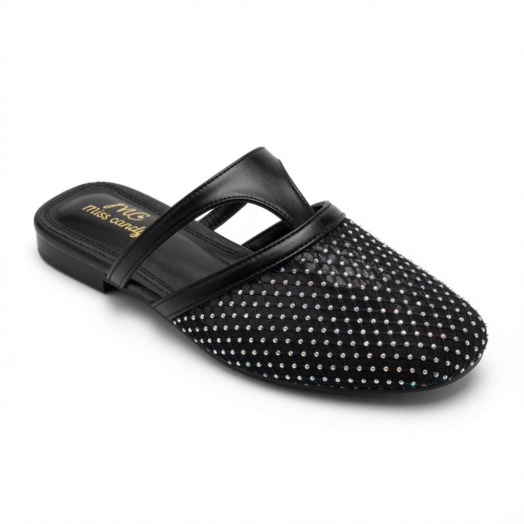 Crystal Mesh Mule Flats C-25