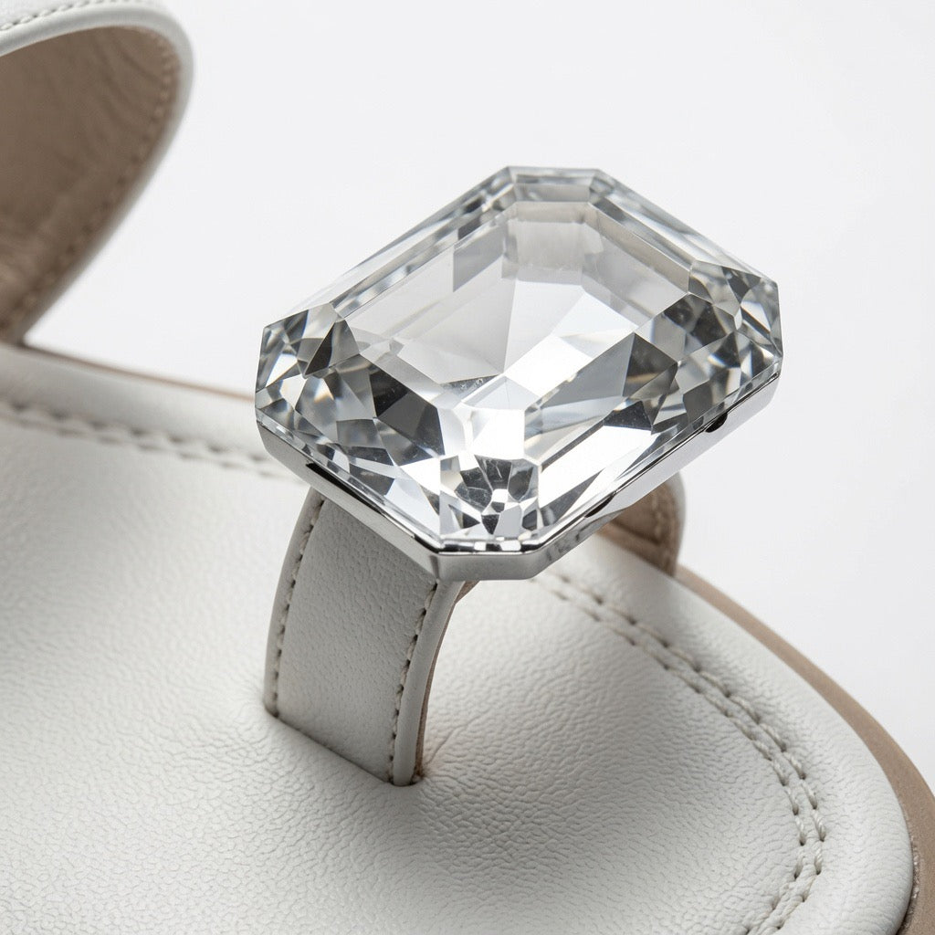 Crystal Toe Ring Flat Sandals S-43