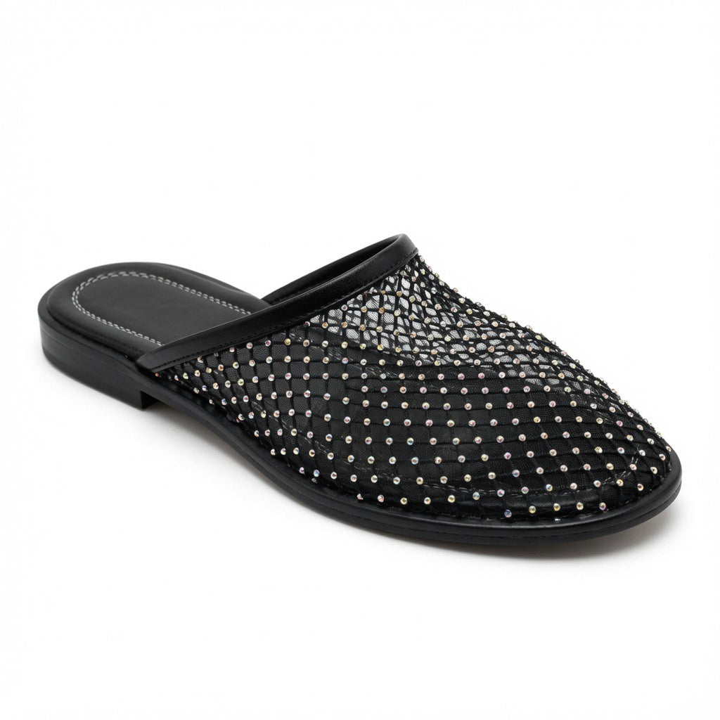 Crystal Mesh Mule Flats c-5