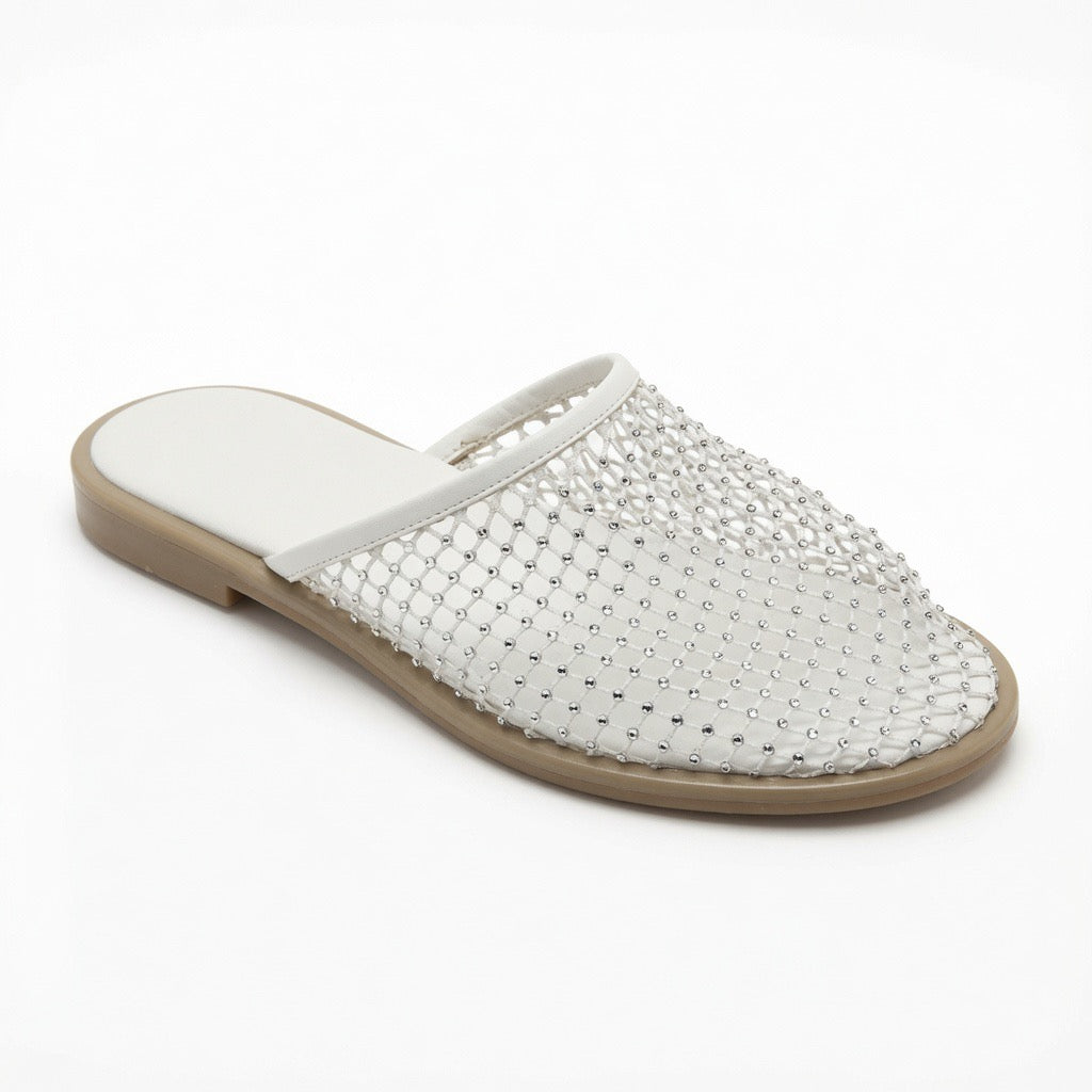 Crystal Mesh Mule Flats c-5