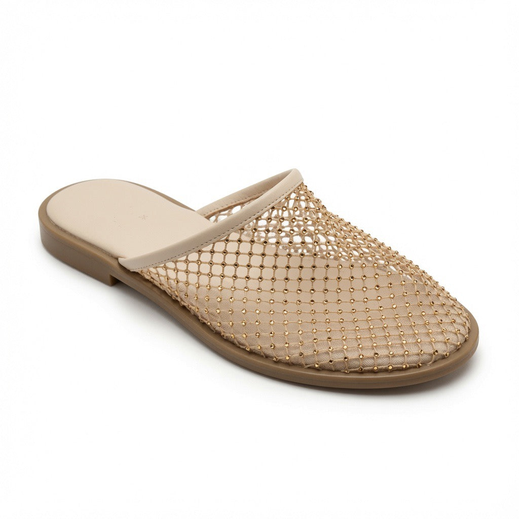 Crystal Mesh Mule Flats c-5