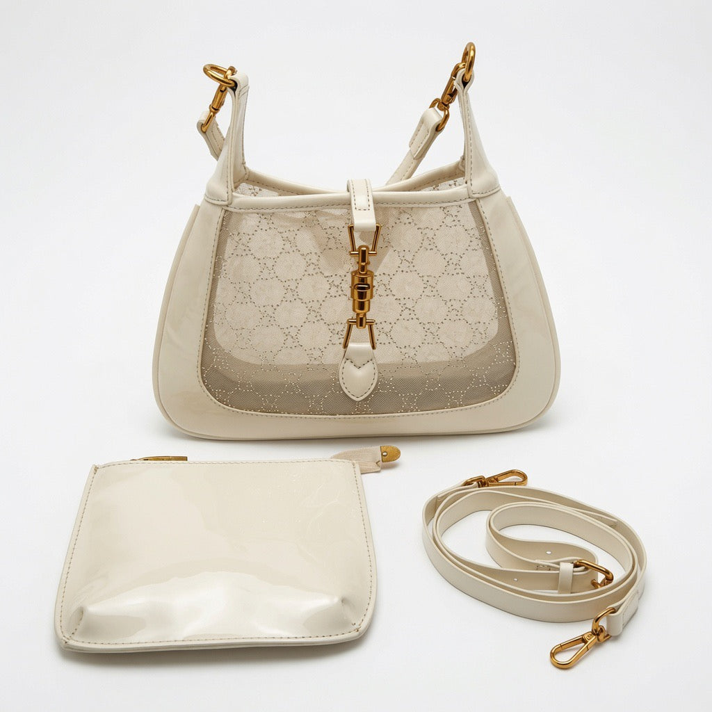 Patent Mesh Shoulder Bag Set