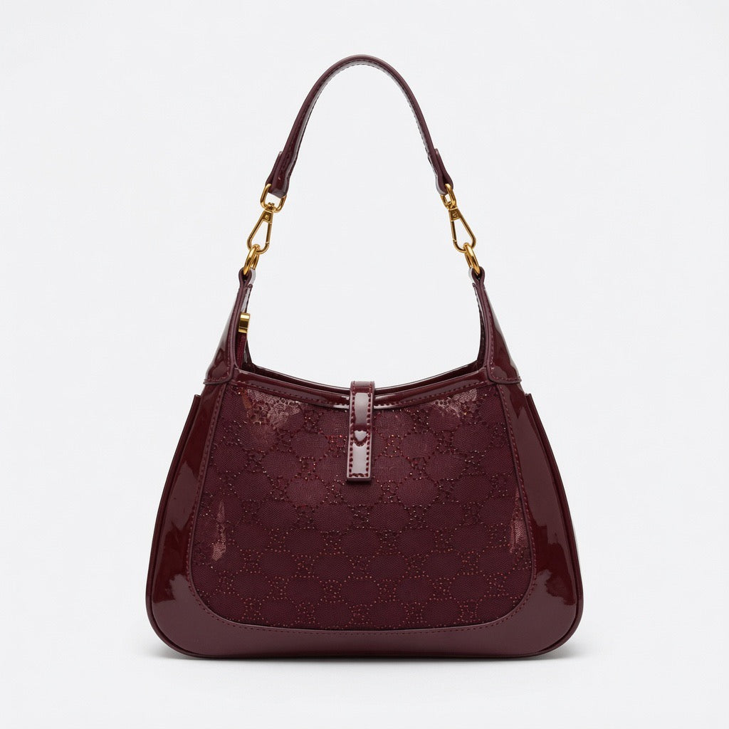 Patent Mesh Shoulder Bag Set