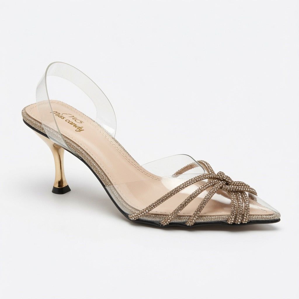 Crystal Breeze Transparent Slingback Heels H-19