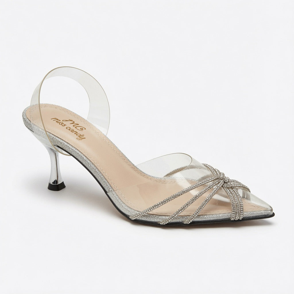 Crystal Breeze Transparent Slingback Heels H-19