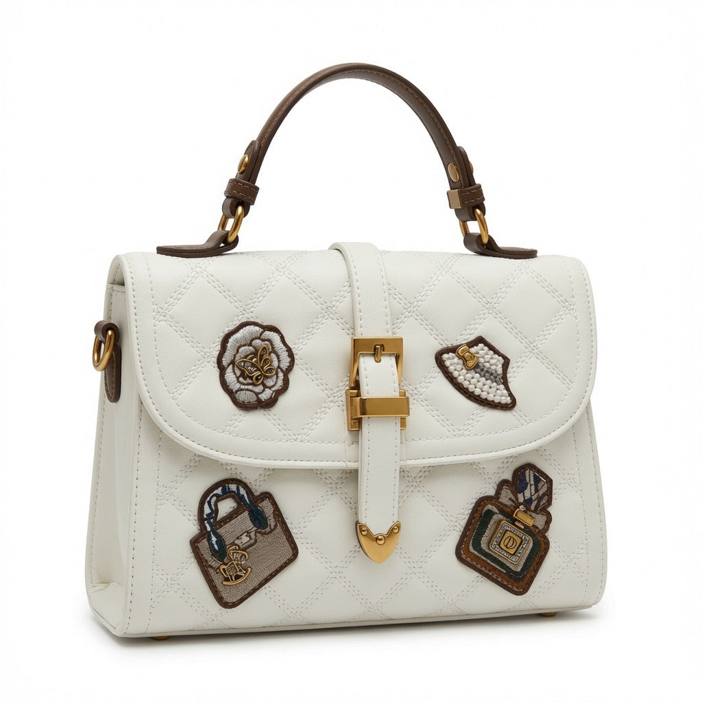 Elegant Quilted Top Handle Satchel BA-544